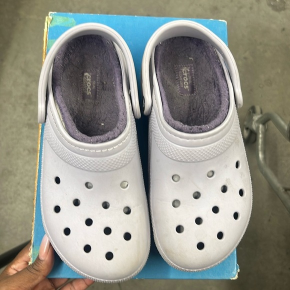 CROCS Shoes - Crocs Clog, Purple US 9Juniors Fleece Lined